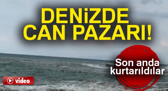 Dalgaların arasında kalan 2 genç son anda kurtarıldı