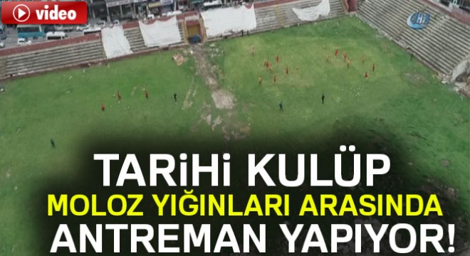 Kartal Stadyumu nda tehlikeli antrenman havadan görüntülendi