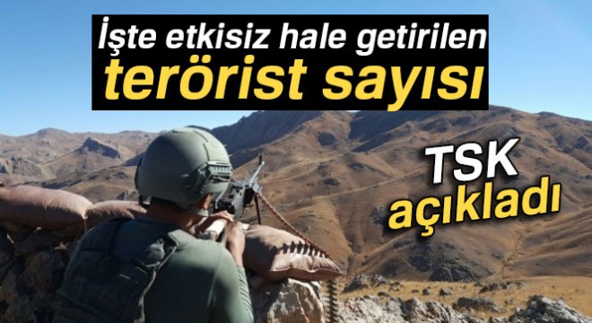 TSK:  2434 terörist etkisiz hale getirildi 