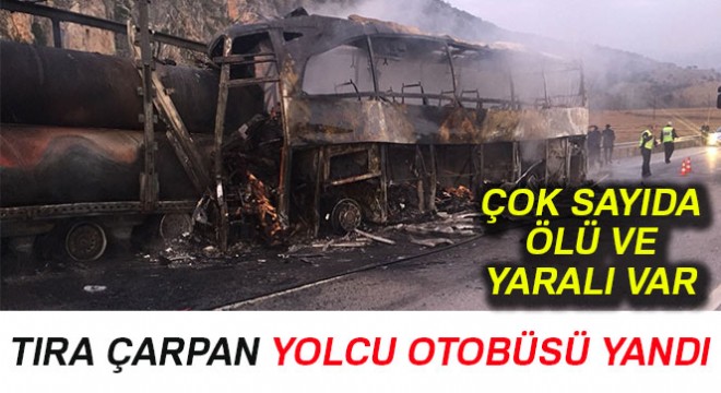 Yolcu otobüsü tıra çarptı: 13 ölü, 20 yaralı