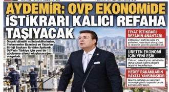 Aydemir: OVP ekonomide istikrarı kalıcı refaha taşıyacak